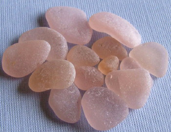 Pieces of pink sea glass